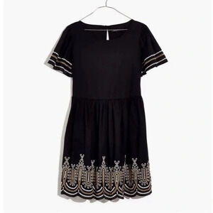 Madewell Embroidered Eyelet Puff-Sleeve Mini Dress